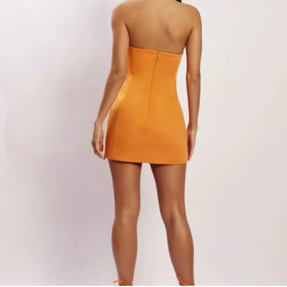 Meshki - Maci Crepe Mini Dress in Tangerine - Picture 2 of 7